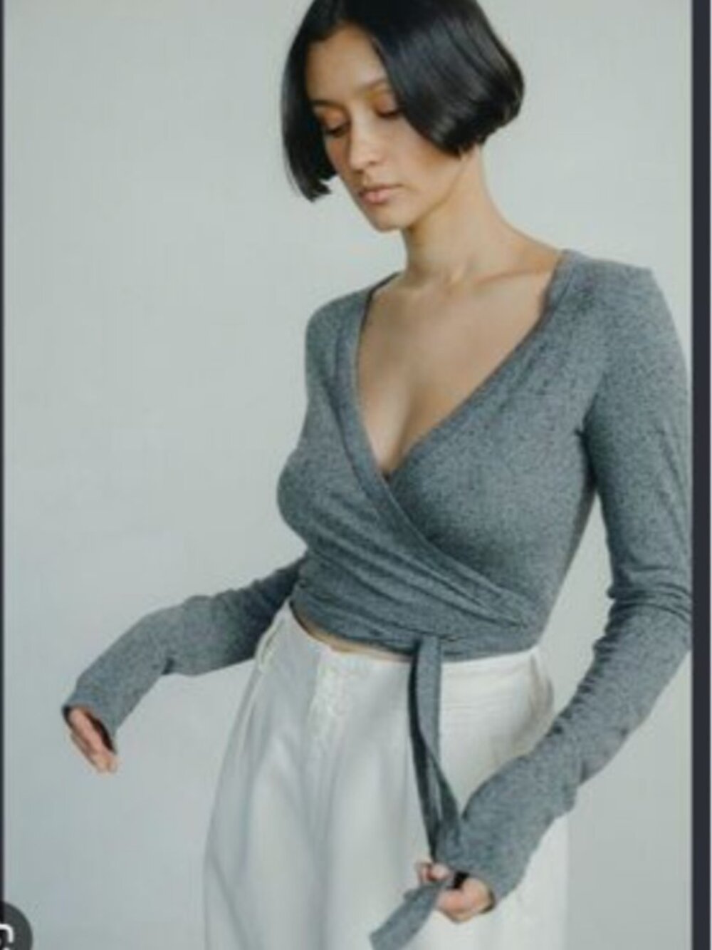 OZMA Dance Wrap Heather Charcoal, Sz. Small (Gently worn)